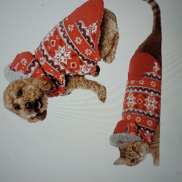 Vibrant Life NWOT Fleece Snowflake Hooded Dog Coat - Picture 1 of 6